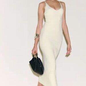 Reformation Dahlia Cotton Sweater Dress Ivory - Size M